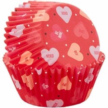 Conversation Hearts Valentine&#39;s 75 Ct Baking Cups Cupcake Liners Wilton - £3.07 GBP