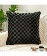 SOGA 45cm Urban Light Luxury Pillow Dark Night Green Checkered Square Th... - $42.90