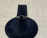 Vintage Sterling Silver Black Heart  Ring Size 6 Estate Jewelry  KG - £10.05 GBP