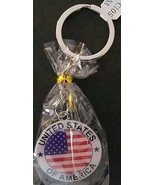 ‘United States of America’ &amp; Flag enamel &amp; metal key chain - £2.77 GBP