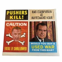 Vintage Mad Magazine Special Sticker Inserts Nixon & Big Computer 1970s - $10.00