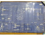 Star Wars Rebel Alliance Fleet Blue Schematic Poster 36&quot; X 24&quot; - $39.59