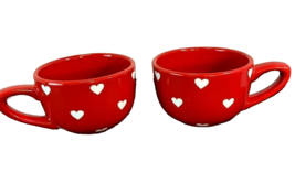 Terramoto Coffee Tea Mug Cup Red White Heart Chili Soup Noodle Bowl 18oz - $19.00