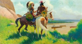 Framed canvas art print giclee The Long Knives Indian warriors - £32.14 GBP+