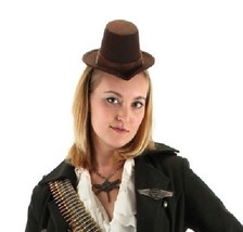 SteamPunk Cosplay Goth Little Victorian Brown Top Hat Mini NEW UNWORN - £11.33 GBP