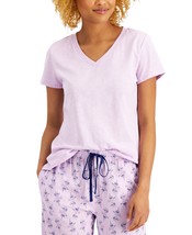 allbrand365 designer brand Womens V-Neck Pajama T-Shirt,Lilac Moon,X-Small - £14.00 GBP