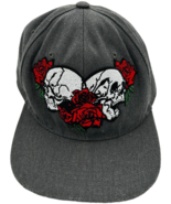 Top Level Accessories Skull Roses Grey Snapback Cap Hat OSFA - $32.30