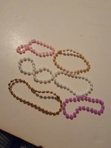 Vintage Lot Of 6 Barbie Doll Accessories Beaded Necklaces Various Colors - £11.00 GBP