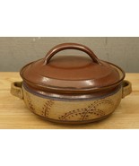 Studio Art Pottery CA Meredith Cooke Covered Casserole Pot Incised Leaf ... - £43.62 GBP