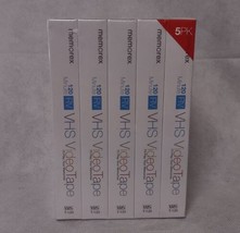 Memorex 5 Pack Blank VHS Video Tapes New Sealed Package 120 Minute RV 6 Hour EP - £14.18 GBP