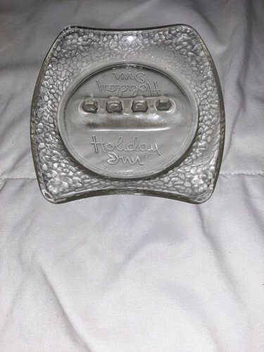 Vintage AD Ashtray Holiday Hotel Ashtray Clear Glass 3 Center Holders Advertise Item image 3