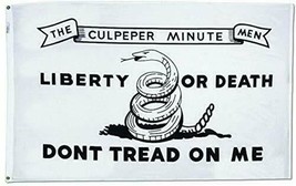3x5 White Culpeper Liberty or Death Gadsden Tea Party Culpepper Flag Banner - $17.99
