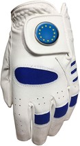 NEW JUNIOR BLUE ALL WEATHER GOLF GLOVE. EUROPE BALL MARKER. ALL SIZES - $8.76