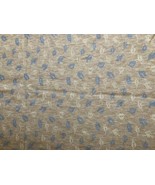 Vintage Double Knit Polyester Tan Cream and Blue Print 24 X 64 2/3 yard - £17.01 GBP