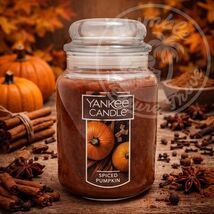 Yankee Candle Spiced Pumpkin 22oz Large Jar Single Wick Classic Fall Scent - $32.50
