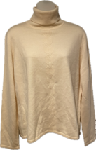 Vintage Italian Merino Wool Extra Fine Knit Turtleneck Sweater-Ivory - £46.58 GBP