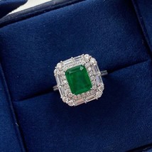 Top Quality 925Sterling Silver Wedding Green Natural Emerald Party Fashion Wild  - £44.12 GBP
