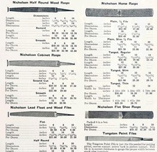 1922 N.T. Bushnell Rasps &amp; Files Tools Advertisement Catalogue Hardware ... - $469.08 MXN