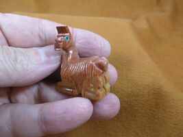 Y-LLA-SI-37) baby red LLAMA carving SOAPSTONE stone PERU FIGURINE I love... - $162.15 MXN