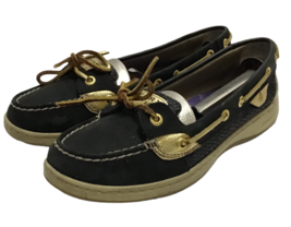 Sperry Top Sider Womans 7.5 Shoes Black Sparkle and Gold Metallic J13 CH73 - £19.11 GBP