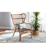 Melodie Modern Bohmenian Natural Brown Antique Rattan Armchair - $8,680.29 MXN