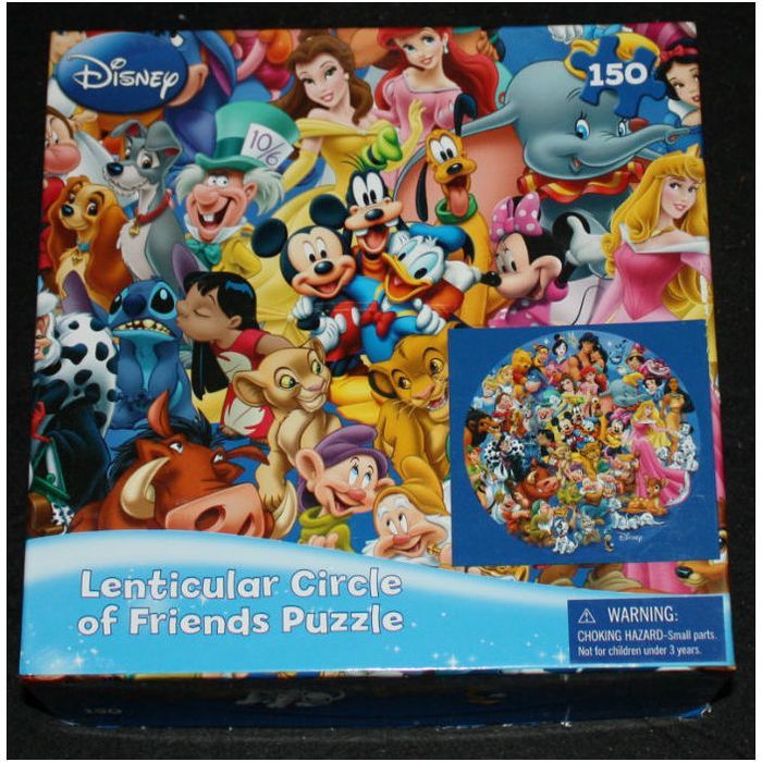 Cardinal Disney Lenticular Circle of Friends 150 Piece Puzzle - Complete - $10.00
