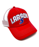 NASCAR RACING #5 KYLE LARSON RED WHITE CURVED BILL MESH TRUCKER SNAPBACK... - $27.50