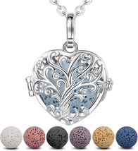 Aromatherapy Necklace with 7 Lava Stones – Essential Oil Diffuser Pendan... - €41,17 EUR