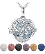 Aromatherapy Necklace with 7 Lava Stones – Essential Oil Diffuser Pendan... - €41,26 EUR