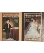 Fibre Craft Doll&#39;s Crotchet Outfit Pattern Lot Victorian Bride And Groom - $35.48 CAD
