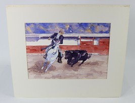 Original Spanish Bullfighting Matador &quot; CHAMBERS &quot; Cotton Watercolor Painting - £37.89 GBP