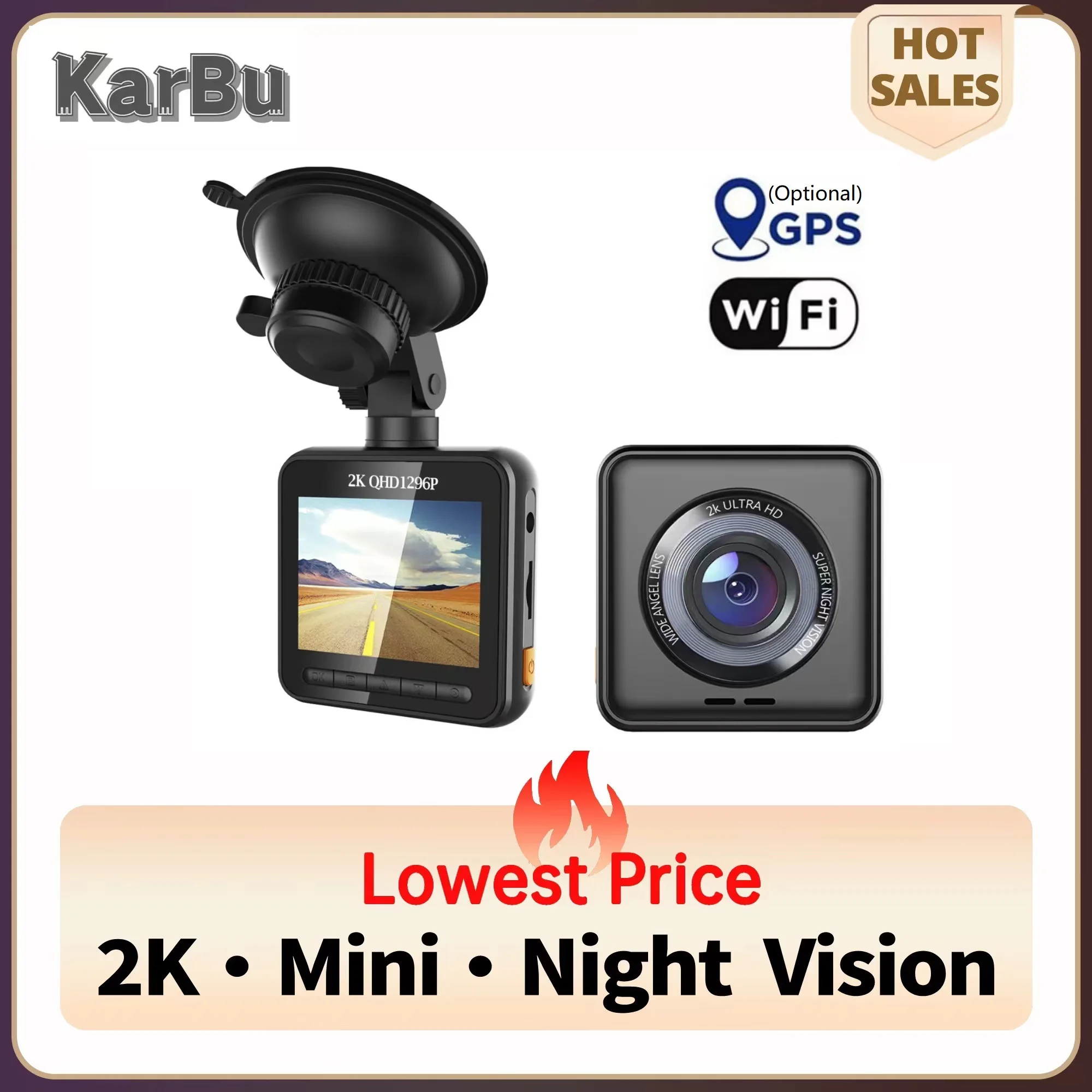 Dash Cam for Cars GPS Wifi Mini Camara Para Vehiculo Dvr Night Vision Dashcam - £46.35 GBP+