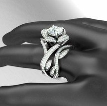 14K White Gold Over 3.60Ct Round Diamond Engagement Wedding Ring Bridal Set - £154.66 GBP