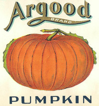 Argood Pumpkin Vintage Produce Crate Label Pumpkin Art Print 8x8 ❤❤ - £15.56 GBP