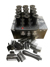 Calista Nouveau Black Velvet Rollers Curlers Set 12 Beauty Pageant Clips... - $50.19
