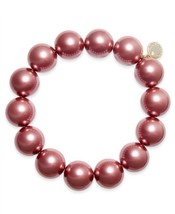 allbrand365 designer Womens Imitation Pearl 14mm Stretch Bracelet, Mauve... - $24.75