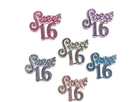 Sweet 16 Charms Embellishment Number for Carnation Capias Favors Acrylic - £8.78 GBP