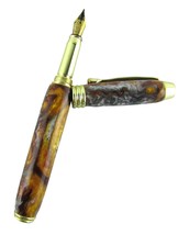 Iridium Point Germany Smoked Marble Look Fountain Ink Pen Brown Used NO INK - $18.76