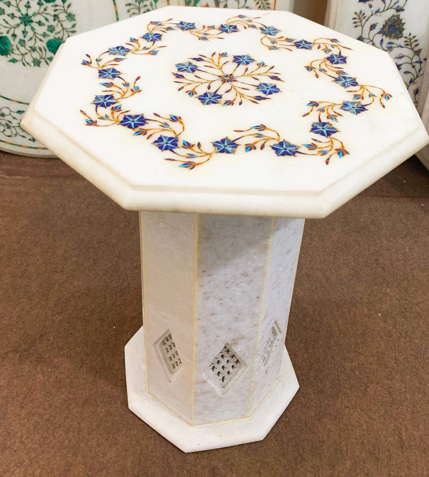 12&quot;Table Top &amp; Base Stand-24x24  8 inch base width White Marble table to... - $1,149.00
