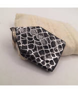 Silvertone Black Faux Crocodile Skin  Keychain - $102.81 MXN