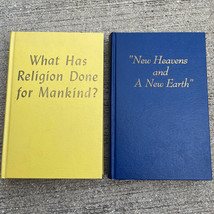 Watchtower Jehovah&#39;s Witness 2 Book Lot New Heavens New Earth &amp; Religion Mankind - £22.76 GBP
