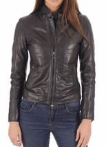 Women Leather Jacket Slim fit Biker Motorcycle Genuine Lambskin Jacket W... - £90.84 GBP