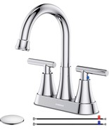 Bathroom Faucets for Sink 3 Hole, Hurran 4 inch Chrome Bathroom Sink Fau... - $39.76 CAD