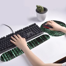 Green Emerald Tiles Pattern Mouse Pad &amp; Wrist Rest - £38.54 GBP