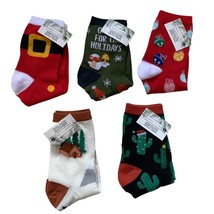 5 Pairs Adult Christmas Socks One Size Fits Most Women&#39;s Men&#39;s Teens Gno... - $5.94