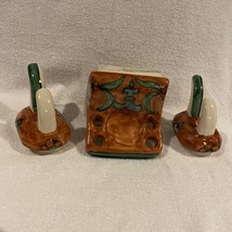 Mexican Pottery Wall Tile Mounted Toothbrush Holder &amp; Towel / Robe Hooks... - $20.79