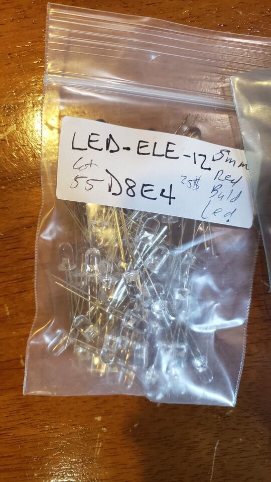 NEW LOT of 55 Red Bulb LED w/ leads 5mm Light # ELE-12 - $20.08