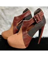 Jeffrey Campbell Sledge Brown Tan  Colorblock Platform Heels US Size 8 - $156.42