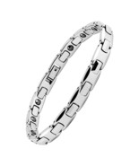 Traditional Faceted Link Tungsten Bracelet Magnetic Modern Bling Wristband - £71.09 GBP