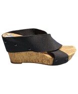 Lucky Brand Lp Miller 2 Wedge Heels Womens Sz 7.5 Black Tan Cross Straps... - $38.75